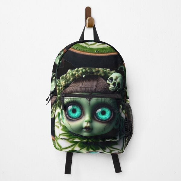 Item preview, Cosmic Coffeehouse Matcha Latte Witch with Glowing Green Eyes designed and sold by LujziWorld.