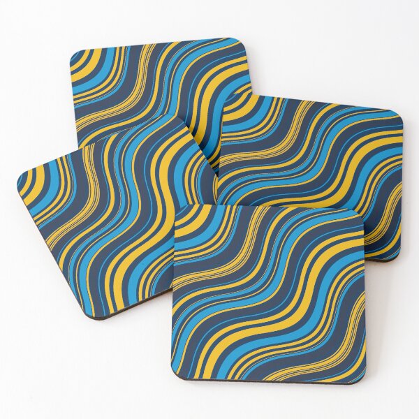 Item preview, Groovy Wavy Stripe Pattern | Navy Blue Gold Retro Seamless Abstract designed and sold by Dino-Lune.