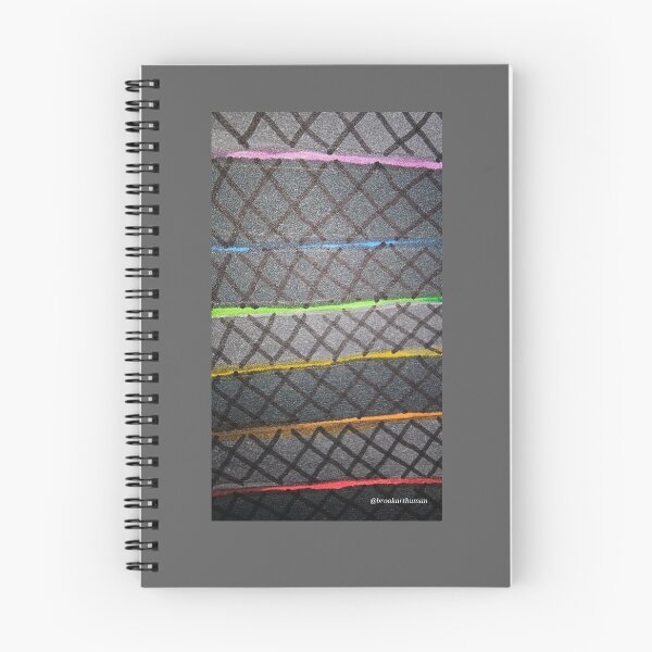 Item preview, Grey rainbow stripes with diagonal grid  designed and sold by DancingCreek.