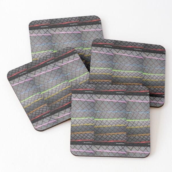 Item preview, Grey rainbow stripes with diagonal grid  designed and sold by DancingCreek.