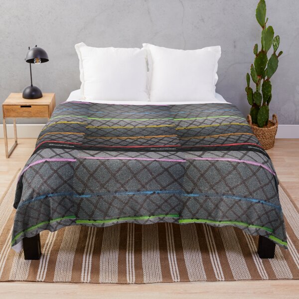 Item preview, Grey rainbow stripes with diagonal grid designed and sold by DancingCreek.