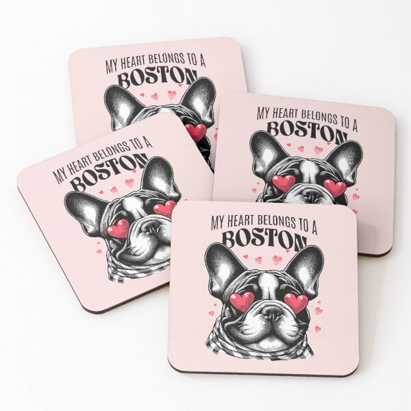 Item preview, My Heart Belongs to Boston French Bulldog | Cute Boston Terrier Love Design designed and sold by Sachie's Studio.