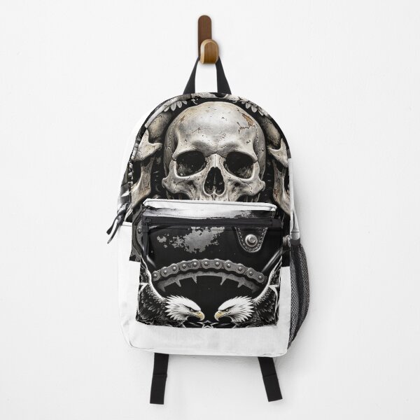 Item preview, Three Skulls with Eagles and Gears – Biker Art designed and sold by wojtas90.