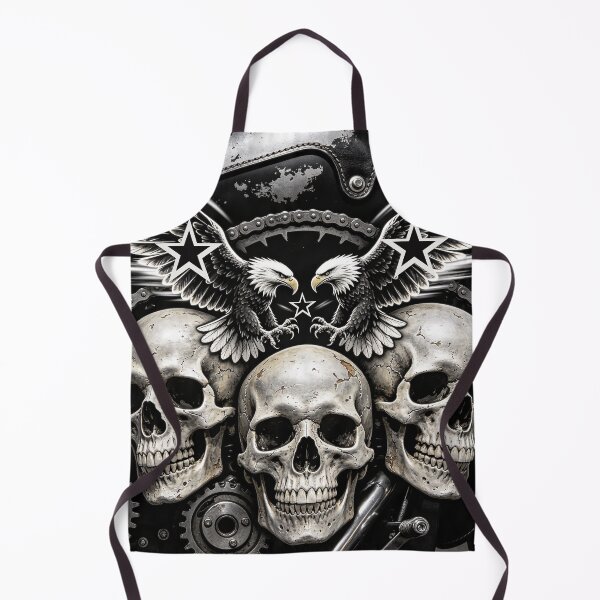 Item preview, Three Skulls with Eagles and Gears – Biker Art designed and sold by wojtas90.