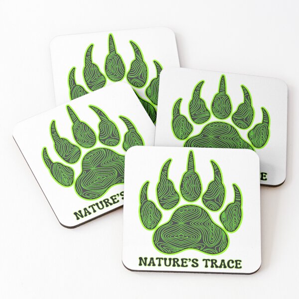 Item preview, Nature's Trace - Neon Green Topo Animal Claw Print designed and sold by QuirkyCloud Designs.