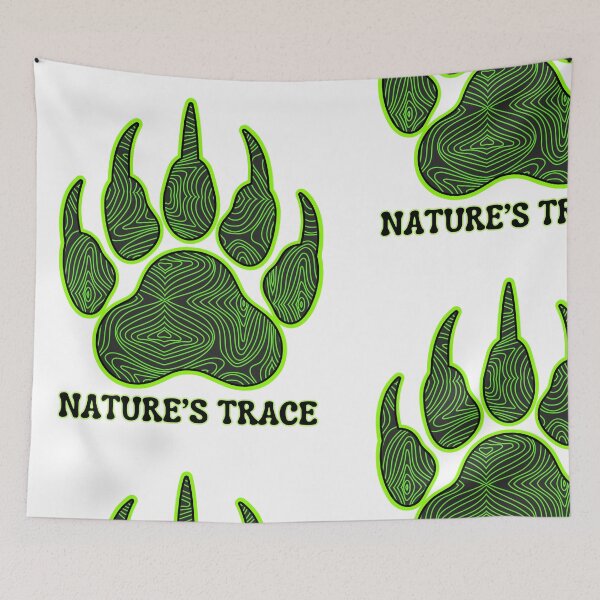 Item preview, Nature's Trace - Neon Green Topo Animal Claw Print designed and sold by QuirkyCloud Designs.