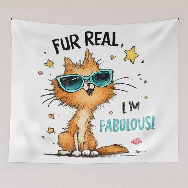 Item preview, Funny Fabulous Cat with Sunglasses – Cool Cat Lover Gift designed and sold by vansaidshop ⭐⭐⭐⭐⭐.