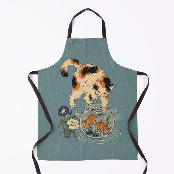 Item preview, Calico Cat & Goldfish Bowl - Japanese Ukiyo-e Woodblock Cat Art designed and sold by Planthem.