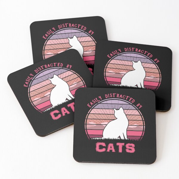 Item preview, Easily Distracted By Cats Retro Sunset Feline designed and sold by marke770.
