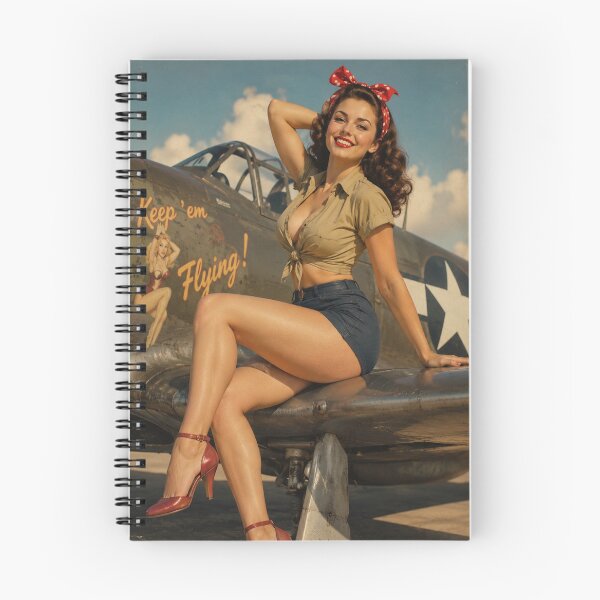 Item preview, Keep 'Em Flying! Vintage WWII Aviation Pin-Up Art Print | Retro Nose Art Inspired Illustration designed and sold by MissSaylor.