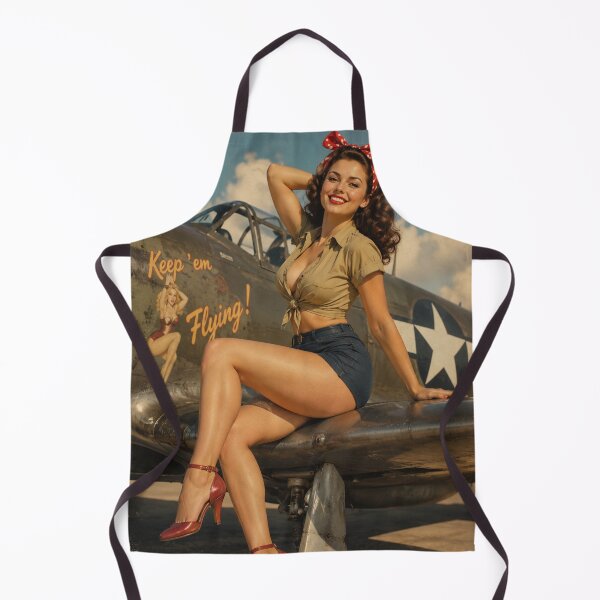 Item preview, Keep 'Em Flying! Vintage WWII Aviation Pin-Up Art Print | Retro Nose Art Inspired Illustration designed and sold by MissSaylor.