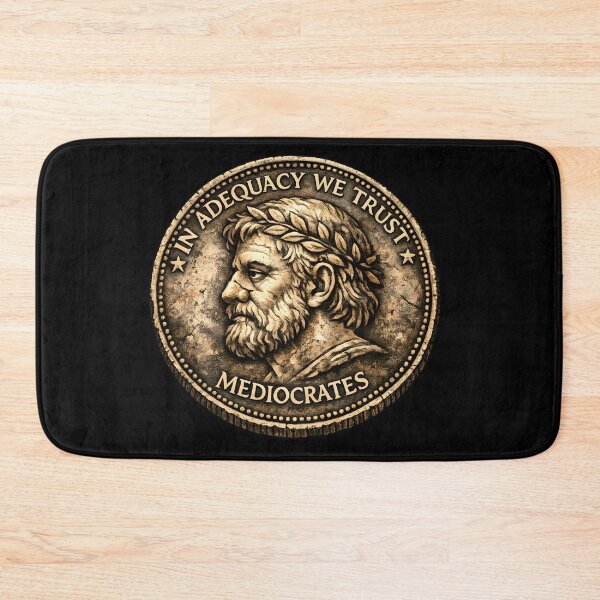 Item preview, Mediocrates Funny Philosopher Design | Ancient Coin, Achievement Badge & Museum Plaque Humor designed and sold by Lina Caro.