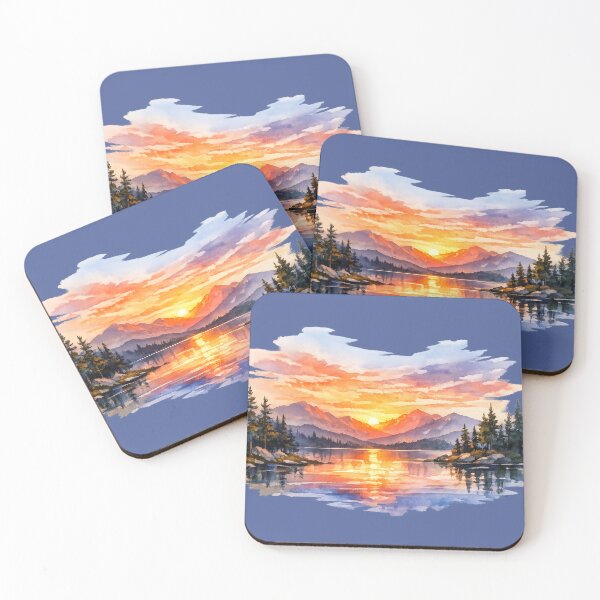 Item preview, Watercolor Lake Sunset designed and sold by CashCrow.