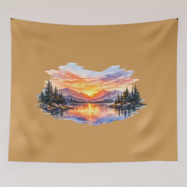 Item preview, Watercolor Lake Sunset designed and sold by CashCrow.