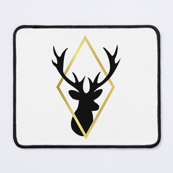 Item preview, Striking Stag in Golden Frame - Minimalist Stag Art designed and sold by I.C. Vision Designs.