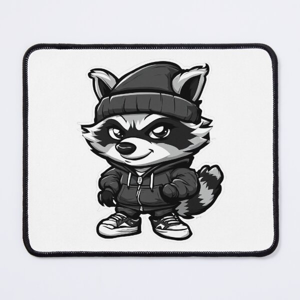 Item preview, Street Thief Raccoon Mascot Sticker | Urban Streetwear Chibi Trash Panda designed and sold by Aesthicer.