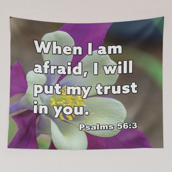 Item preview, Psalms 56:3 When I Am Afraid - Columbine Aquilegia Photograph designed and sold by InsprtnlArtbyDP.