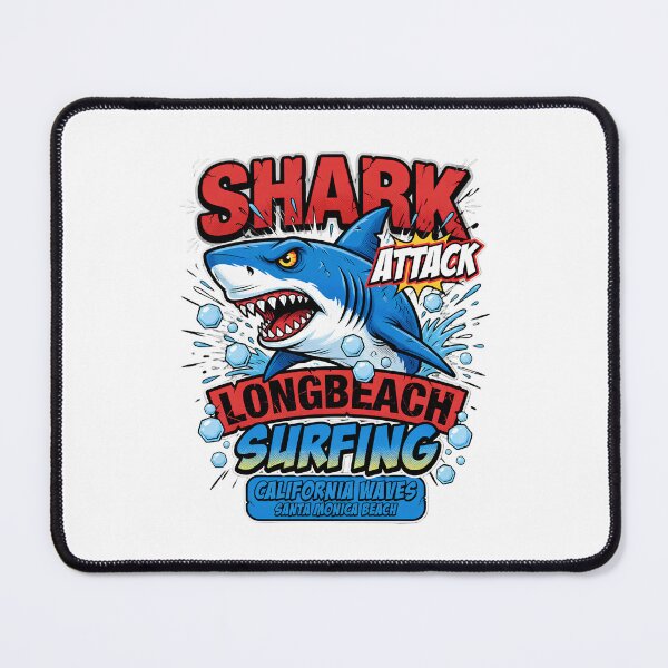 Item preview, Shark Attack Long Beach Surfing California Waves designed and sold by TshirtsOnline-.
