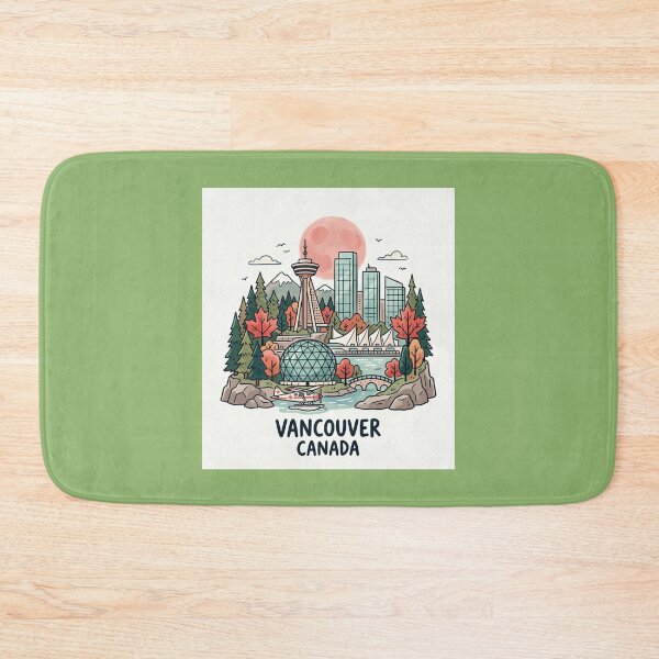 Item preview, Vancouver Canada Scenic Skyline Cute Illustration  designed and sold by PaintMeWorld.