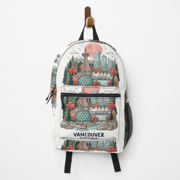 Item preview, Vancouver Canada Scenic Skyline Cute Illustration designed and sold by PaintMeWorld.