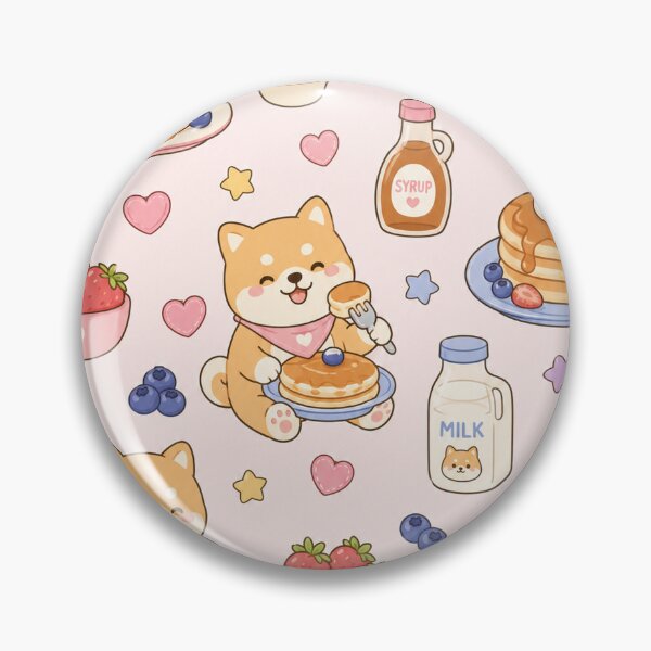 Item preview, Shiba Berry Pancake Breakfast Pattern designed and sold by Soft Berry Studio.