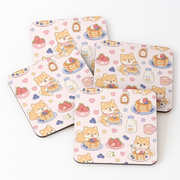 Item preview, Shiba Berry Pancake Breakfast Pattern designed and sold by Soft Berry Studio.