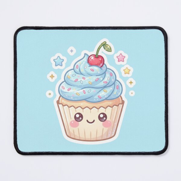 Item preview, Cute Blue Cupcake Sticker | Kawaii Cherry Cupcake with Sparkly Stem & Pastel Sprinkles designed and sold by DmaarGroup.