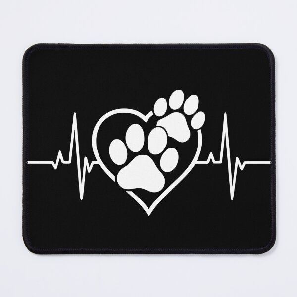 Item preview, White Heartbeat Paw Print Heart designed and sold by Corvoria.