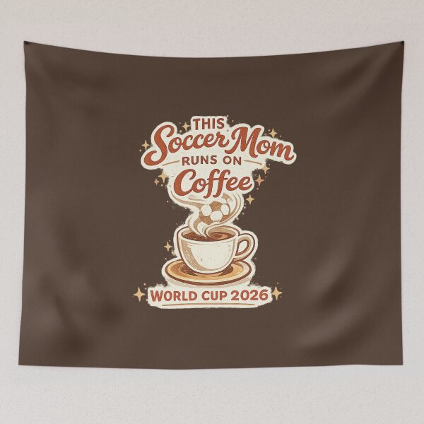 Item preview, This Soccer Mom Runs on Coffee – World Cup 2026 Funny Soccer T-Shirt designed and sold by ArthUpscale.