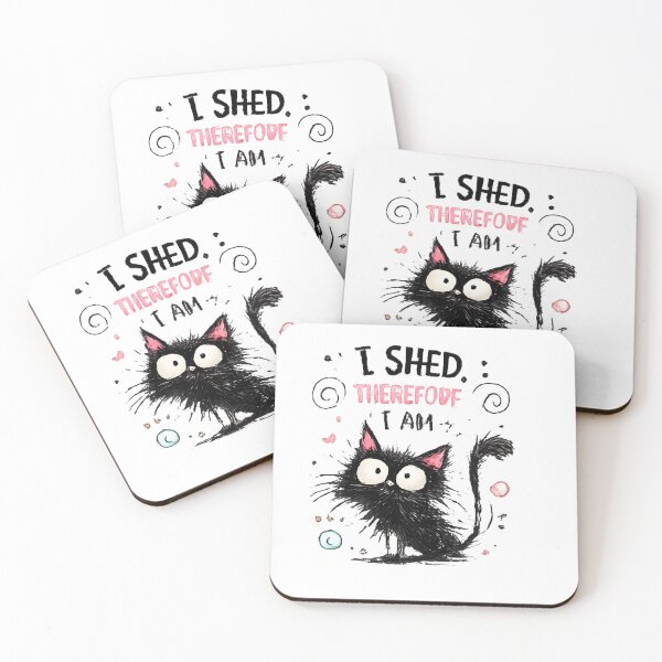Item preview, Funny Black Cat Sticker – I Shed Therefore I Am Cat Lover Gift designed and sold by vansaidshop ⭐⭐⭐⭐⭐.