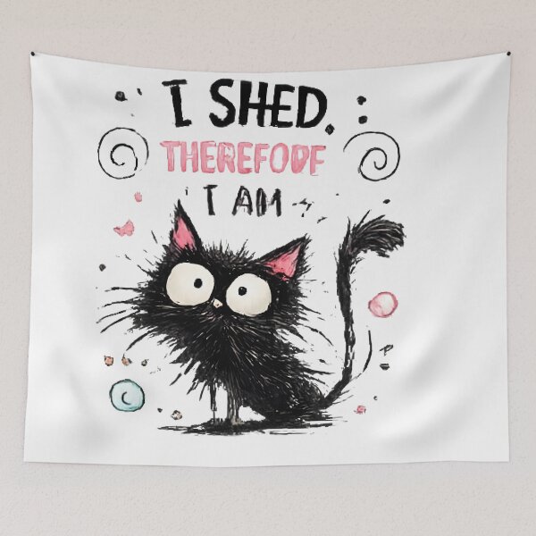 Item preview, Funny Black Cat Sticker – I Shed Therefore I Am Cat Lover Gift designed and sold by vansaidshop ⭐⭐⭐⭐⭐.