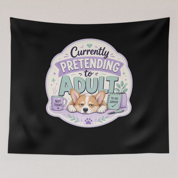 Item preview, Corgi Sarcastic Adulting designed and sold by FreshPixelArt.