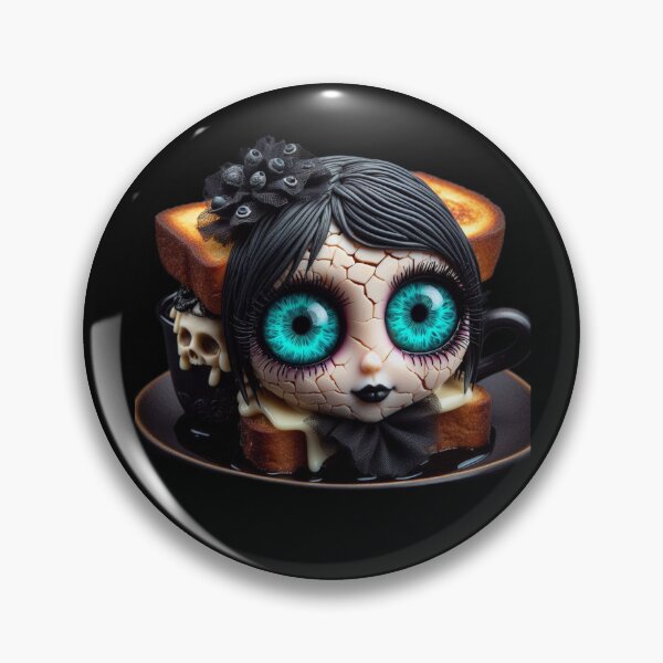 Item preview, Creepy Cute Gothic Toast Sandwich Doll with Turquoise Eyes designed and sold by LujziWorld.