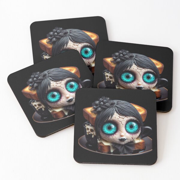 Item preview, Creepy Cute Gothic Toast Sandwich Doll with Turquoise Eyes designed and sold by LujziWorld.