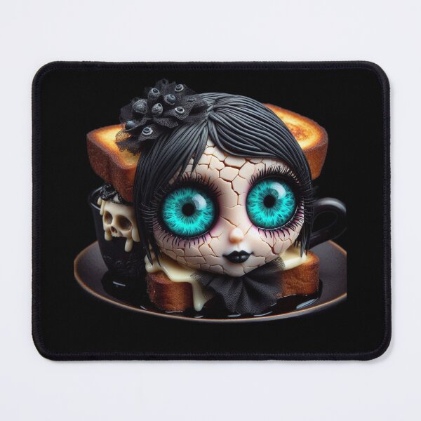 Item preview, Creepy Cute Gothic Toast Sandwich Doll with Turquoise Eyes designed and sold by LujziWorld.