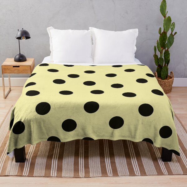Item preview, Vintage Polka Dots Black on Soft Yellow designed and sold by Designs by Sara Felton.