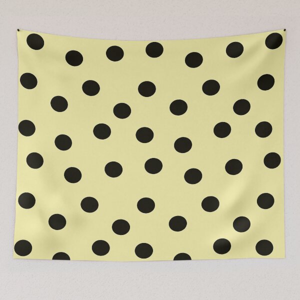 Item preview, Vintage Polka Dots Black on Soft Yellow designed and sold by Designs by Sara Felton.