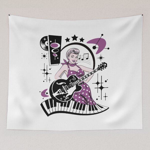 Item preview, Rockabilly Pin Up Girl Vintage 50s Sock Hop Retro Rock and Roll designed and sold by MemphisCenter.