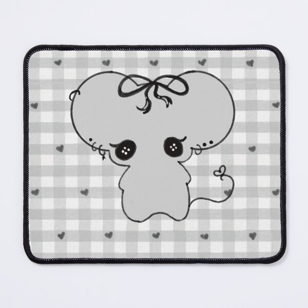Item preview, Croquette Mouse with Gingham hearts designed and sold by MadeByFrannie18.