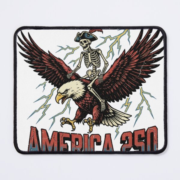 Item preview, Patriotic Skeleton Riding Bald Eagle America 250  designed and sold by CozyDesignsCo.