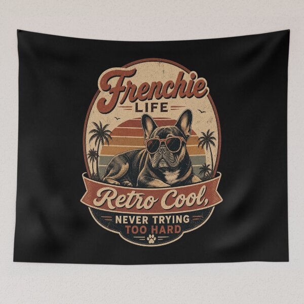 Item preview, French Bulldog Retro Distressed designed and sold by FreshPixelArt.