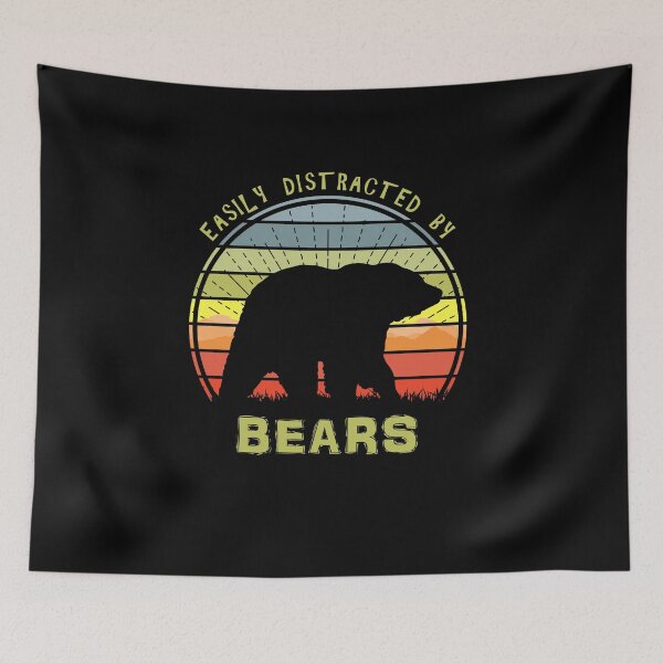 Item preview, Easily Distracted By Bears Retro Sunset Wildlife designed and sold by marke770.