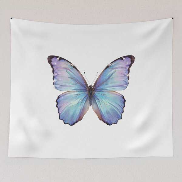 Item preview, Blue Morpho Butterfly Aesthetic Soft Dreamy  Watercolor Art Gift for Her Sticker Print designed and sold by DreamelleStudio.
