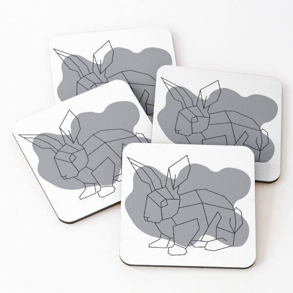 Item preview, Black Geometric Rabbit - Modern Rabbit Line Art designed and sold by I.C. Vision Designs.