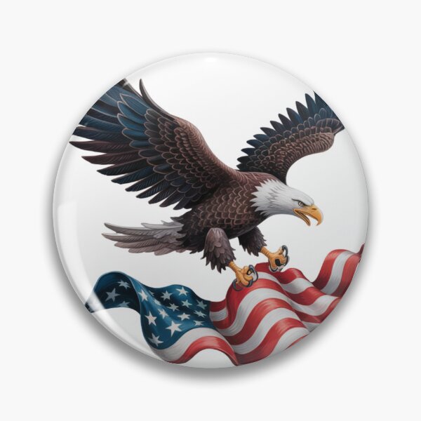 Item preview, Majestic Bald Eagle with American Flag Patriotic USA Freedom Symbol designed and sold by MKDSN.