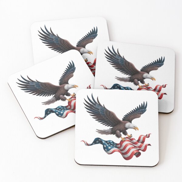 Item preview, Majestic Bald Eagle with American Flag Patriotic USA Freedom Symbol designed and sold by MKDSN.
