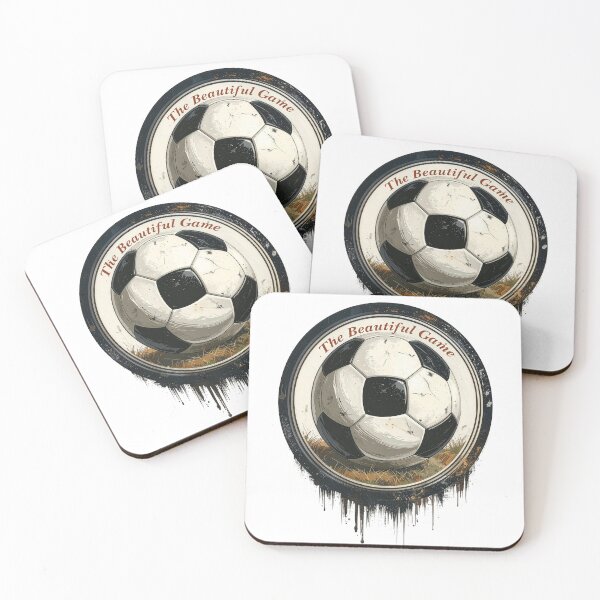 Item preview, The beautiful game vintage soccer ball emblem distressed football crest retro grunge sports art designed and sold by icemanphotos.