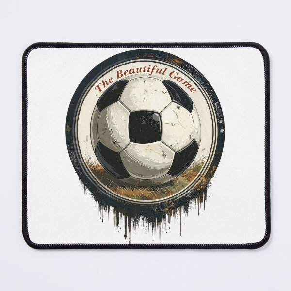 Item preview, The beautiful game vintage soccer ball emblem distressed football crest retro grunge sports art designed and sold by icemanphotos.