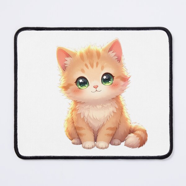 Item preview, Cute Fluffy Ginger Tabby Kitten - Kawaii Chibi Cat Art designed and sold by 299Art.