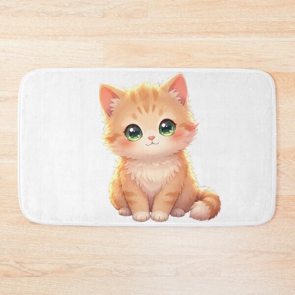 Item preview, Cute Fluffy Ginger Tabby Kitten - Kawaii Chibi Cat Art designed and sold by 299Art.